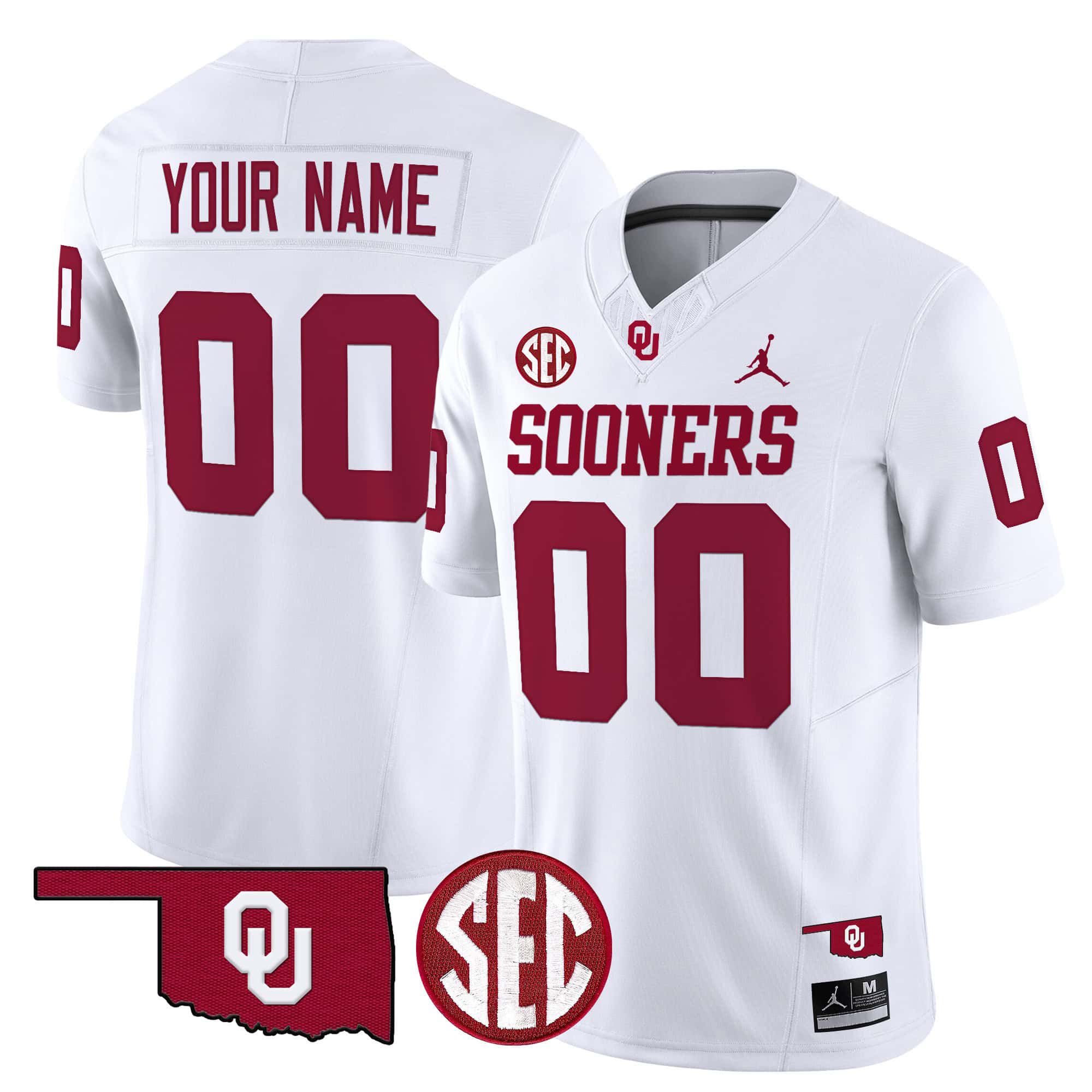 Men Oklahoma Sooners White 2024 Vapor Limited Custom NCAA Jersey